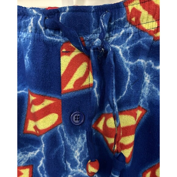 Superman Men's M Fleece Pajama Comfy Pants DC Comics All Over Print Logo - Picture 4 of 6